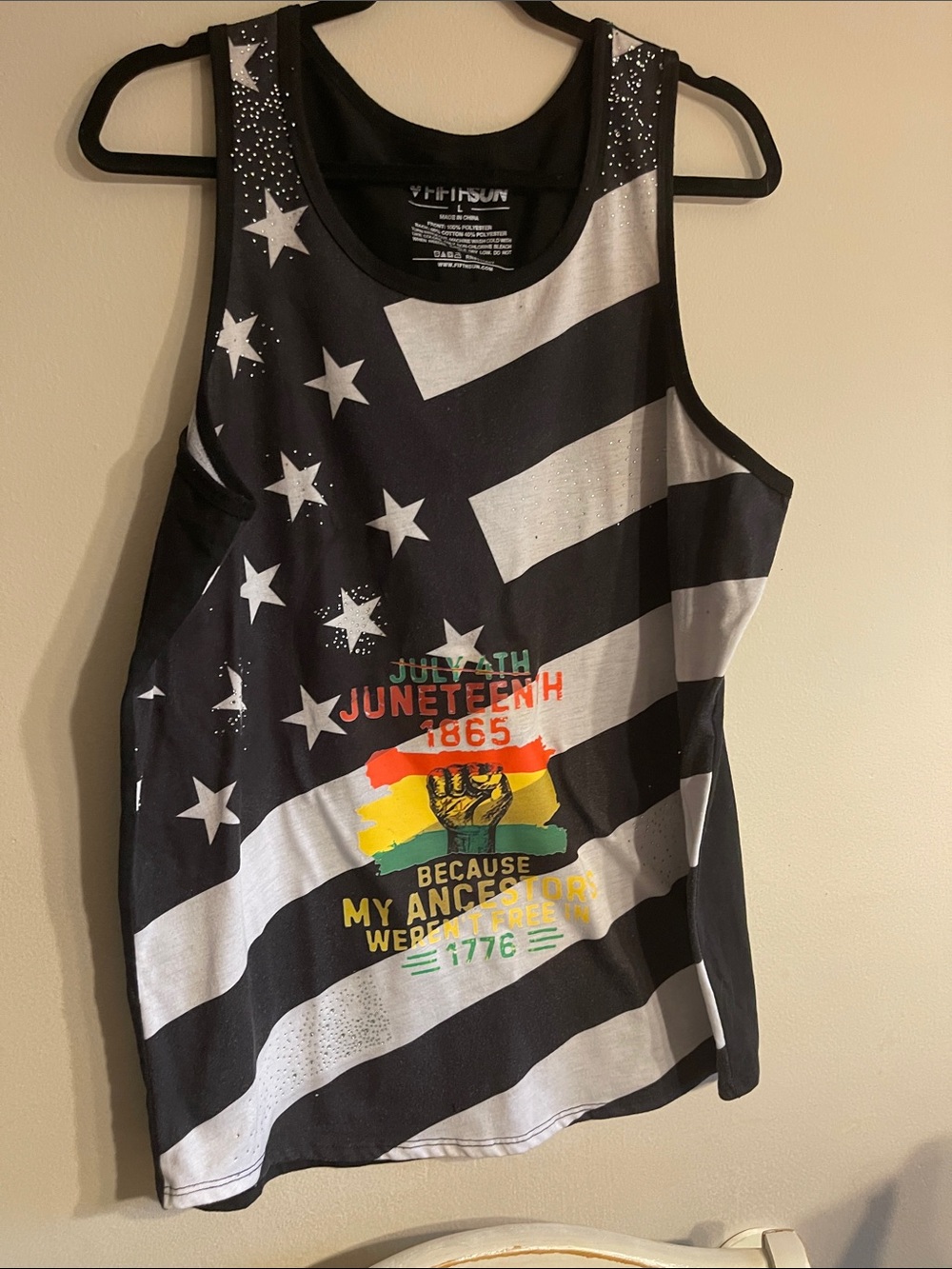 Juneteenth Graphic Black Tank Top -